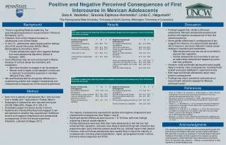 Positive and Negative Perceived Consequences of First Intercourse in Mexican Adolescents