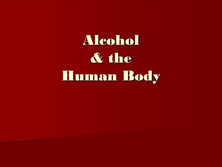 alcohol the human body