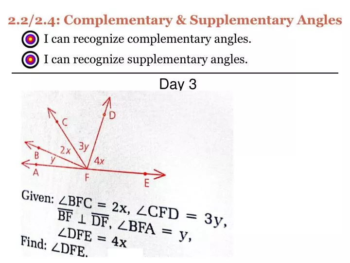 2 2 2 4 complementary supplementary angles
