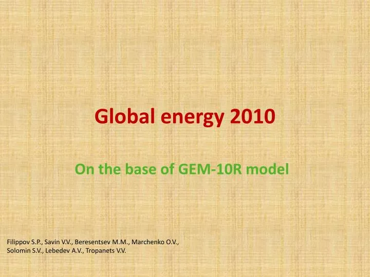 global energy 2010
