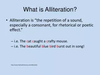 What is Alliteration?