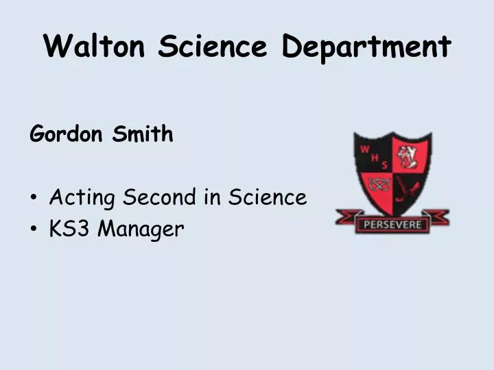 walton science department