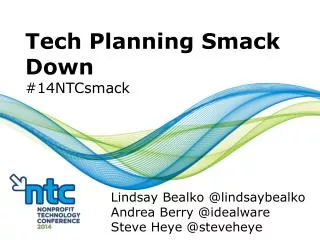 Tech Planning Smack Down #14NTCsmack