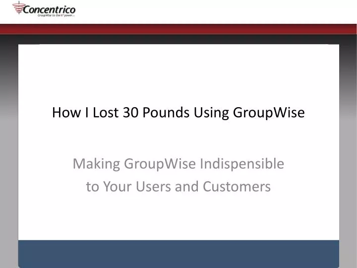 how i lost 30 pounds using groupwise