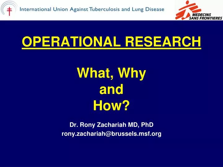 operational research what why and how