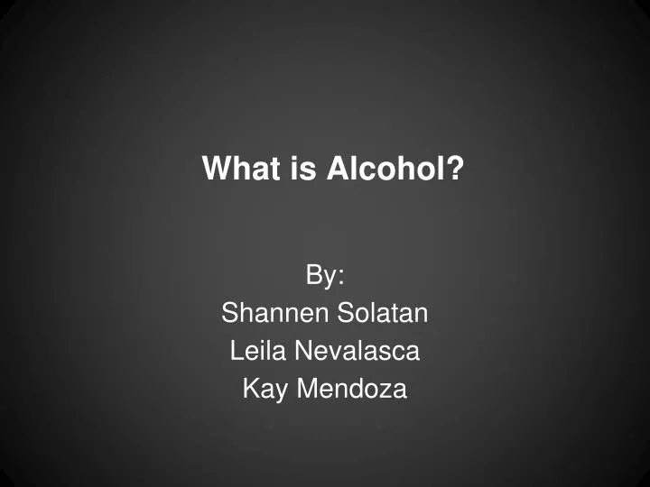 what is alcohol