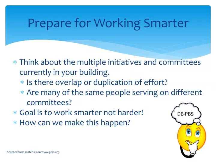 prepare for working smarter
