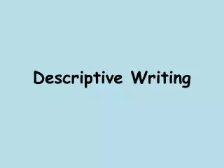 descriptive writing
