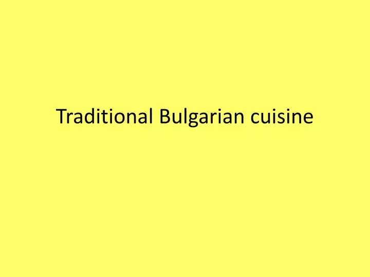 traditional bulgarian cuisine