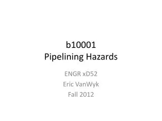 b10001 Pipelining Hazards