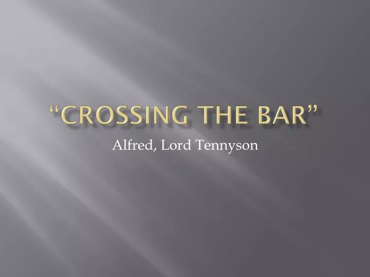 crossing the bar