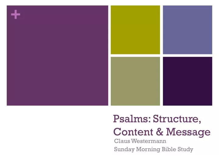 psalms structure content message