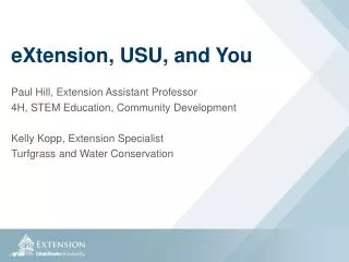 eXtension , USU, and You