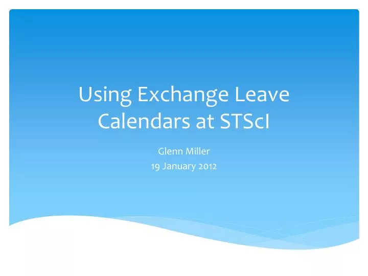 using exchange leave calendars at stsci