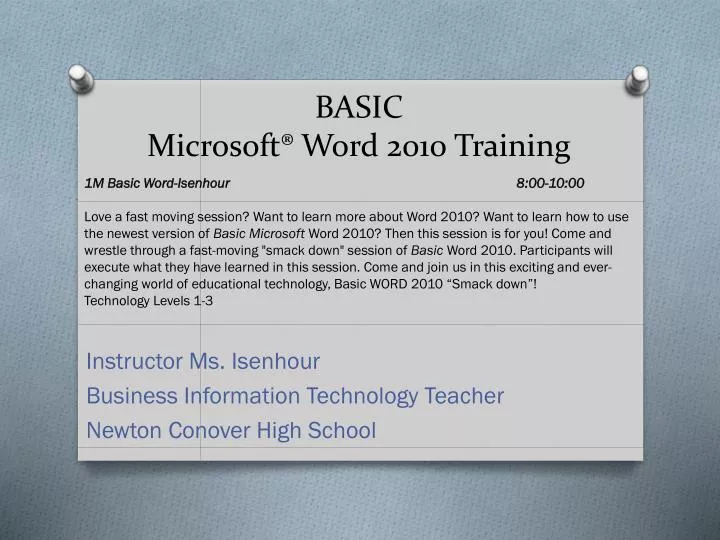 basic microsoft word 2010 training