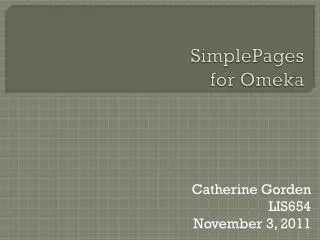 SimplePages for Omeka