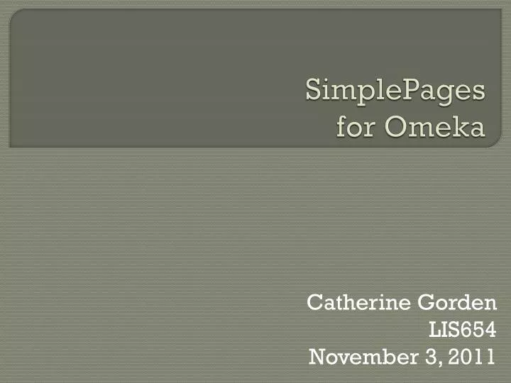simplepages for omeka