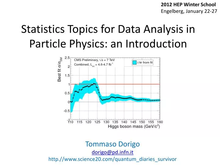 statistics topics for data analysis in particle physics an introduction