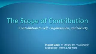 The Scope of Contribution