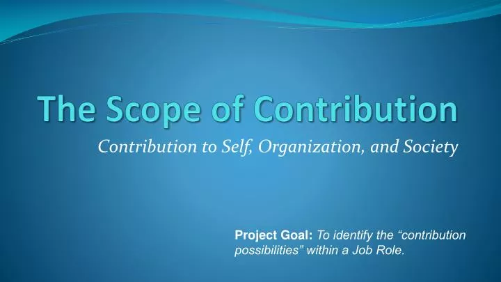 the scope of contribution