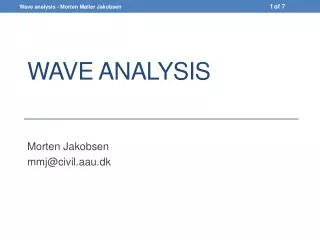 Wave analysis