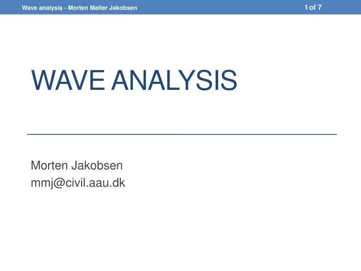 wave analysis