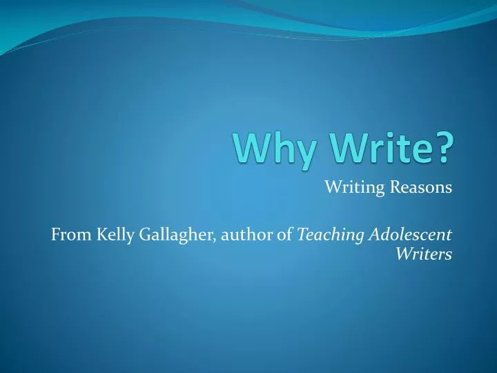 why write