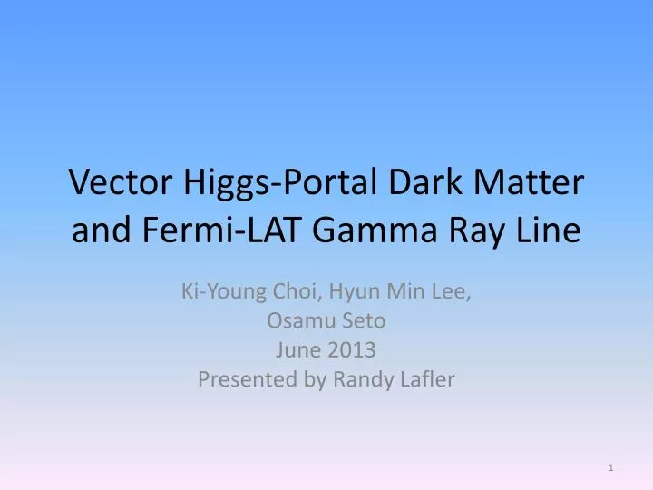 vector higgs portal dark matter and fermi lat gamma ray line