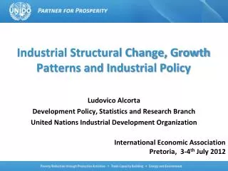 Industrial Structural Change, Growth Patterns and Industrial Policy