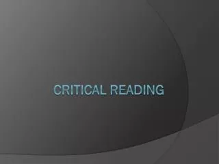 Critical Reading