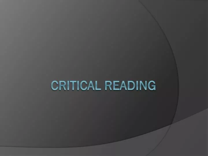 critical reading