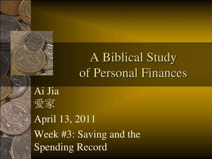 a biblical study of personal finances