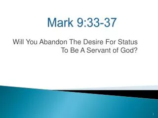 Mark 9:33-37