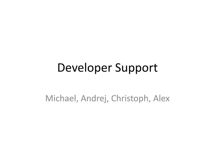 developer support