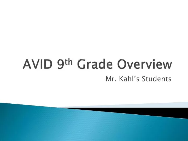 avid 9 th grade overview