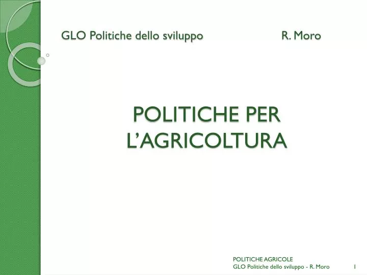 glo politiche dello sviluppo r moro