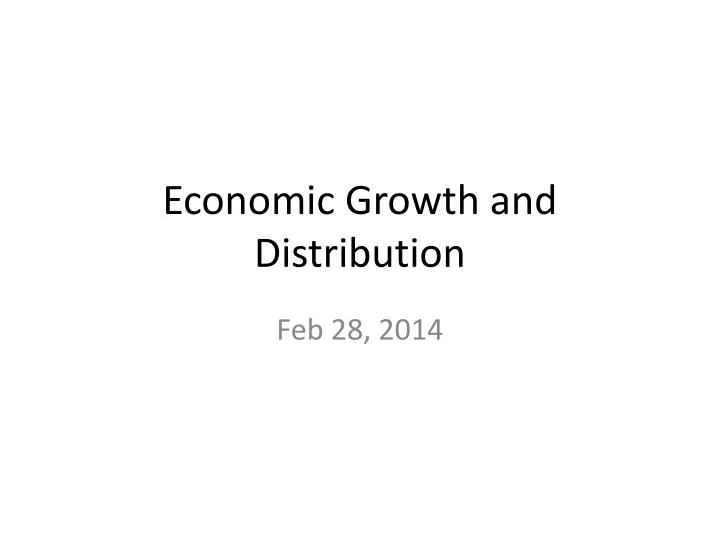 economic growth and distribution