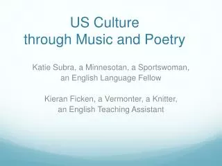 US Culture through Music and Poetry