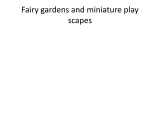 Fairy gardens and miniature play scapes