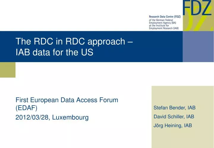 the rdc in rdc approach iab data for the us