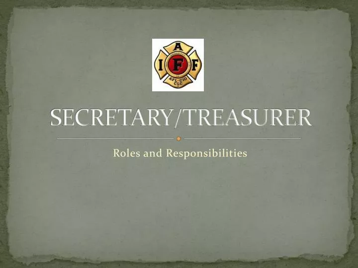 secretary treasurer