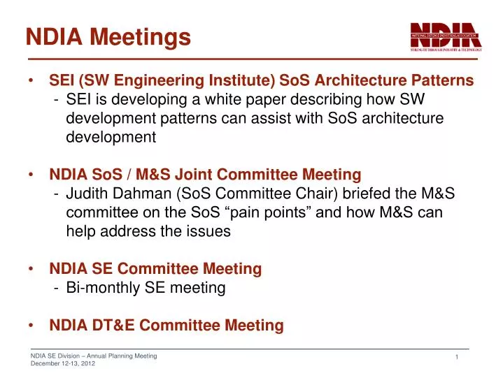 ndia meetings