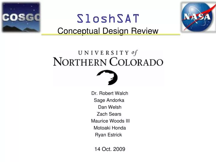 sloshsat conceptual design review