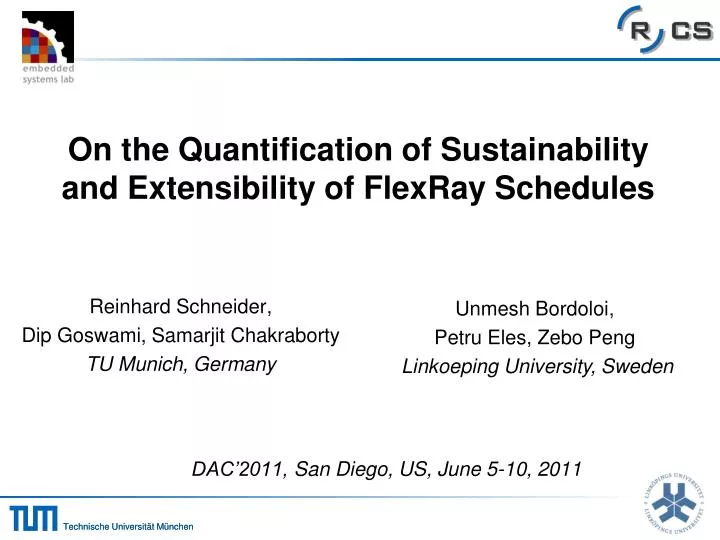 on the quantification of sustainability and extensibility of flexray schedules