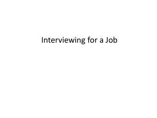 interviewing for a job