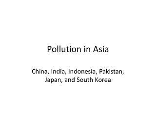 Pollution in Asia