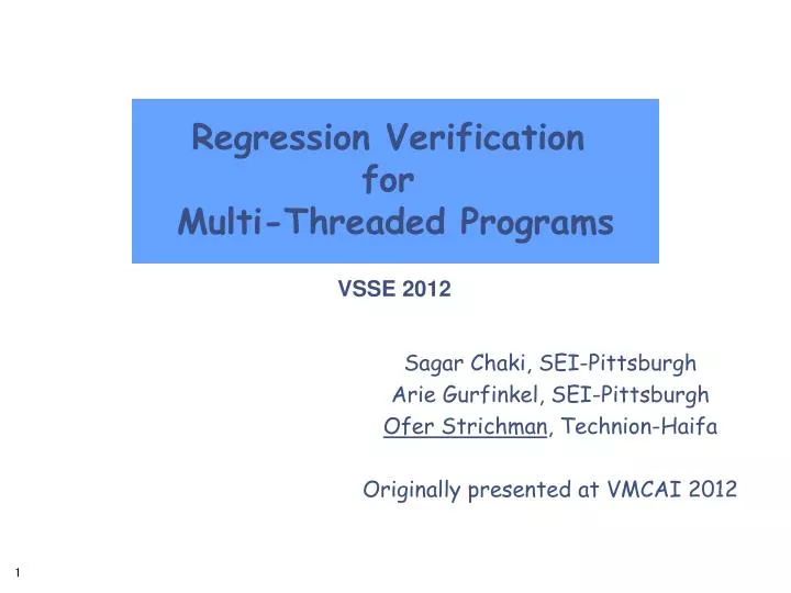 regression verification for multi threaded programs