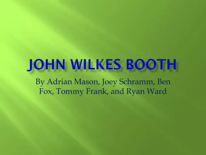 john wilkes booth