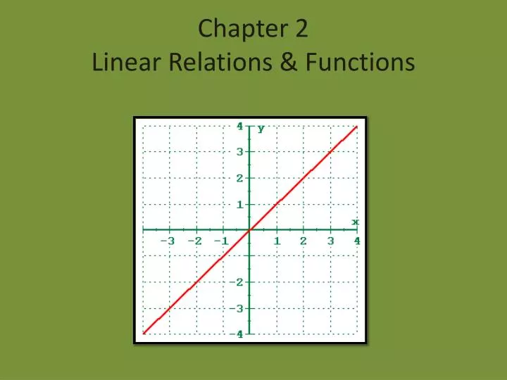 chapter 2 l inear relations functions