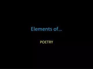 Elements of…